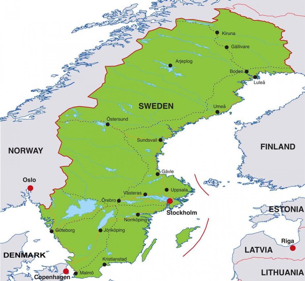 galvaspilsēta Zviedrijā karte