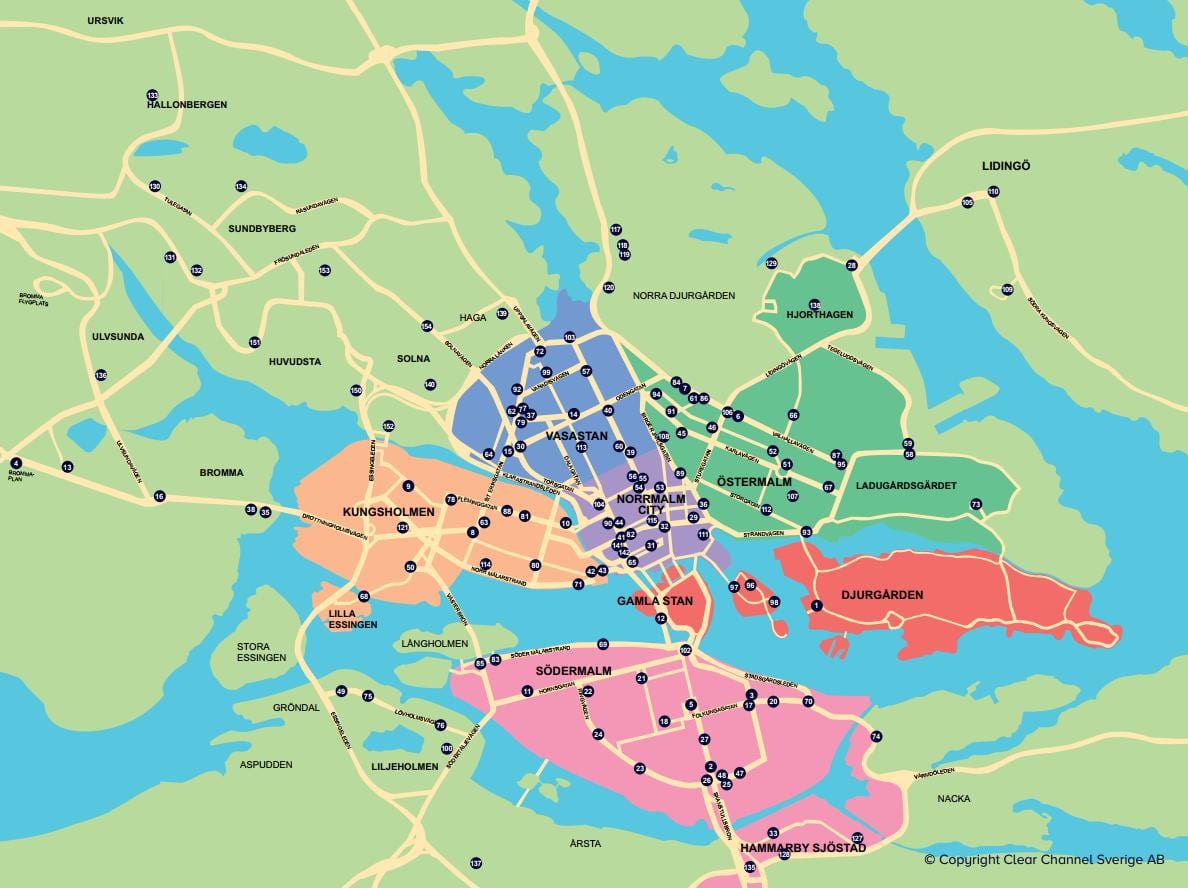 karte no pilsētas velosipēds Stokholmas karte