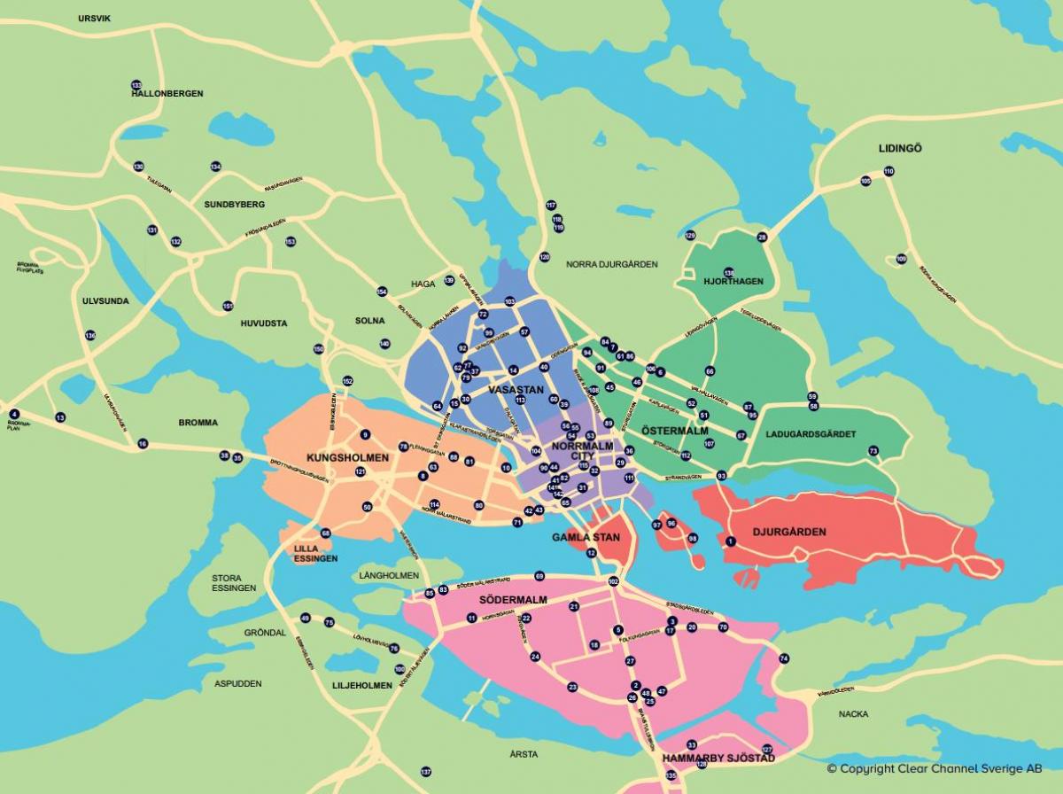 karte no pilsētas velosipēds Stokholmas karte