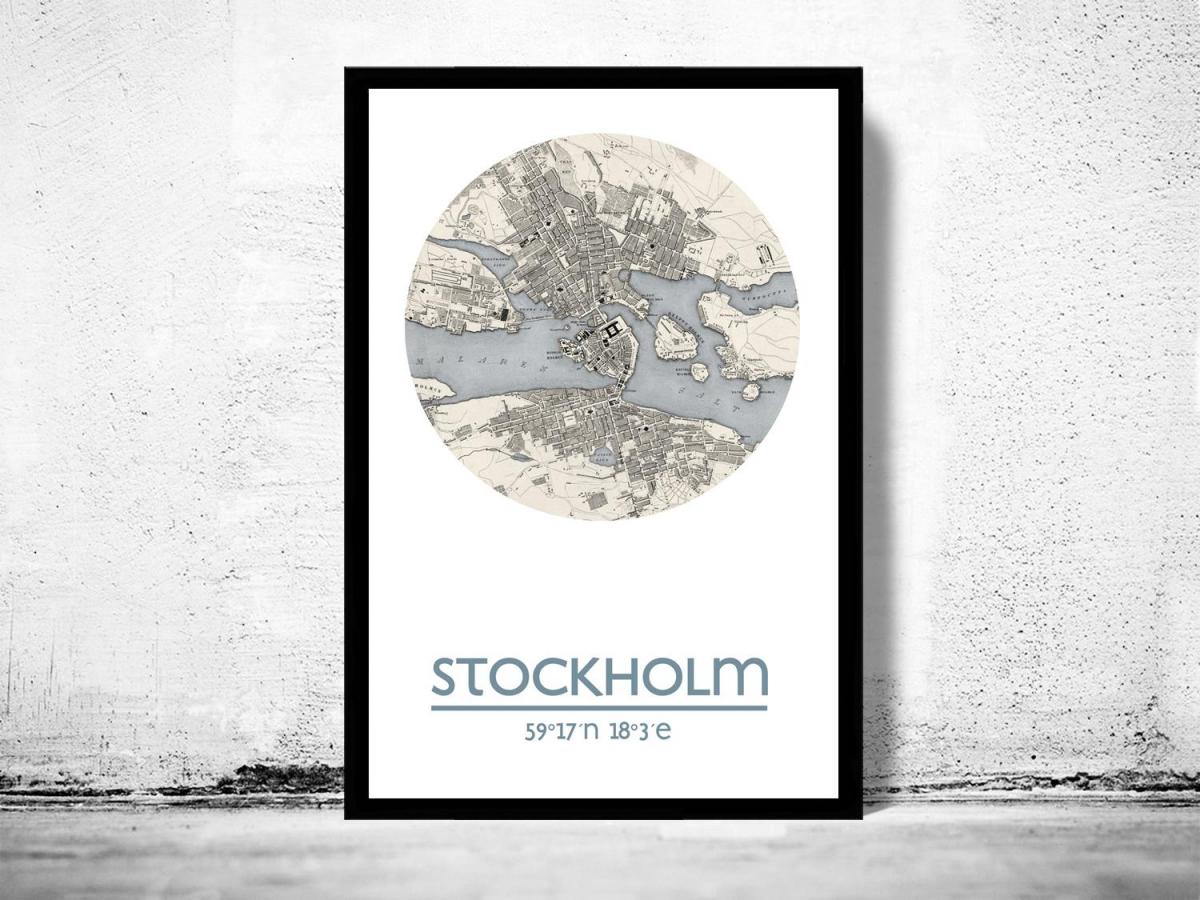 karte Stokholmas karte plakāts