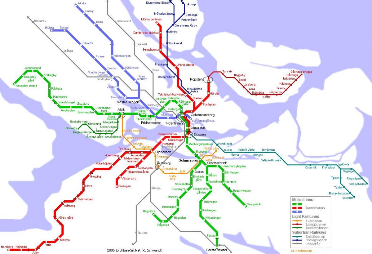 karte Stokholmas metro stacija
