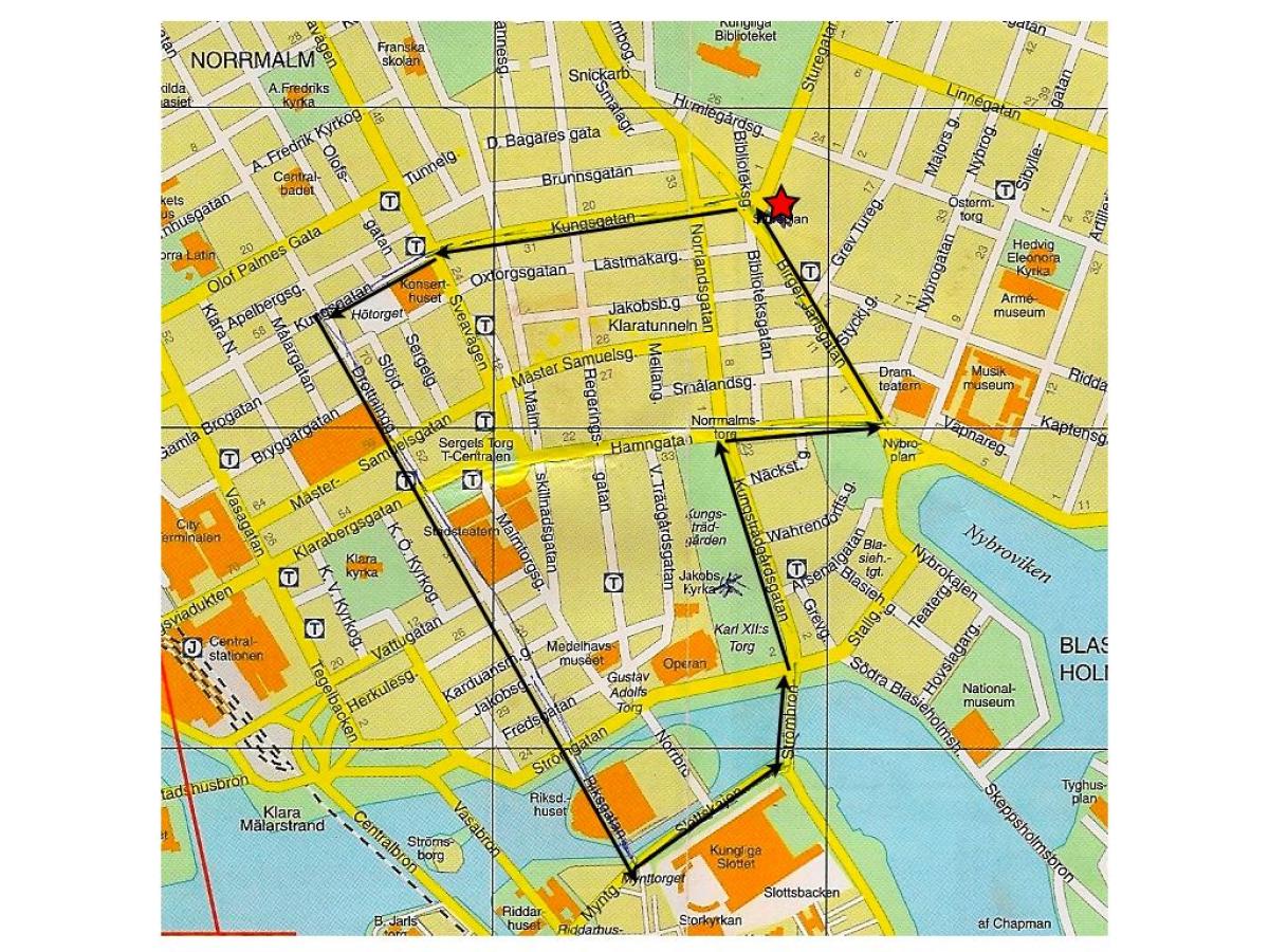 pastaigu ekskursija Stokholmā karte