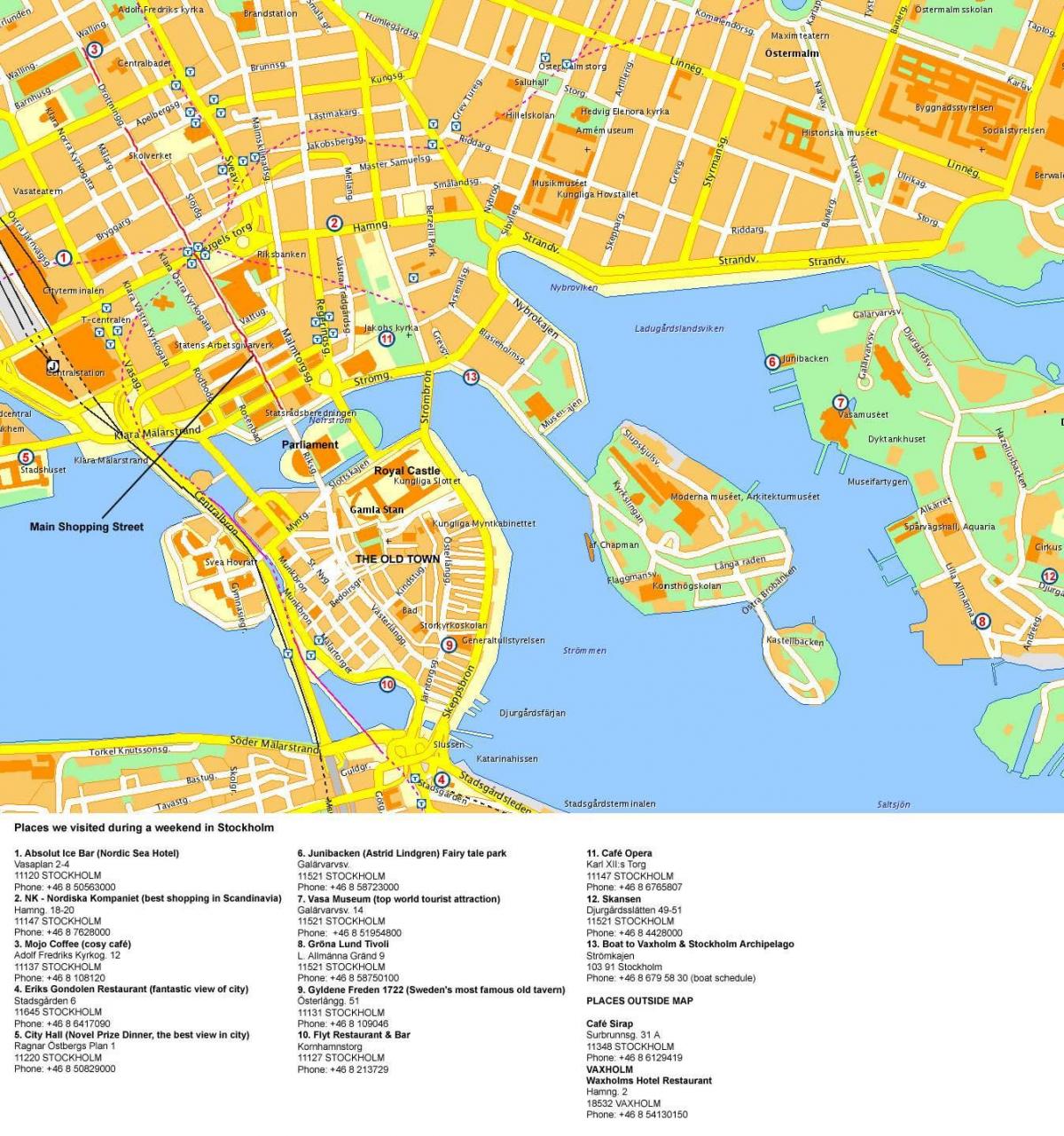 Stokholmas centrā karte