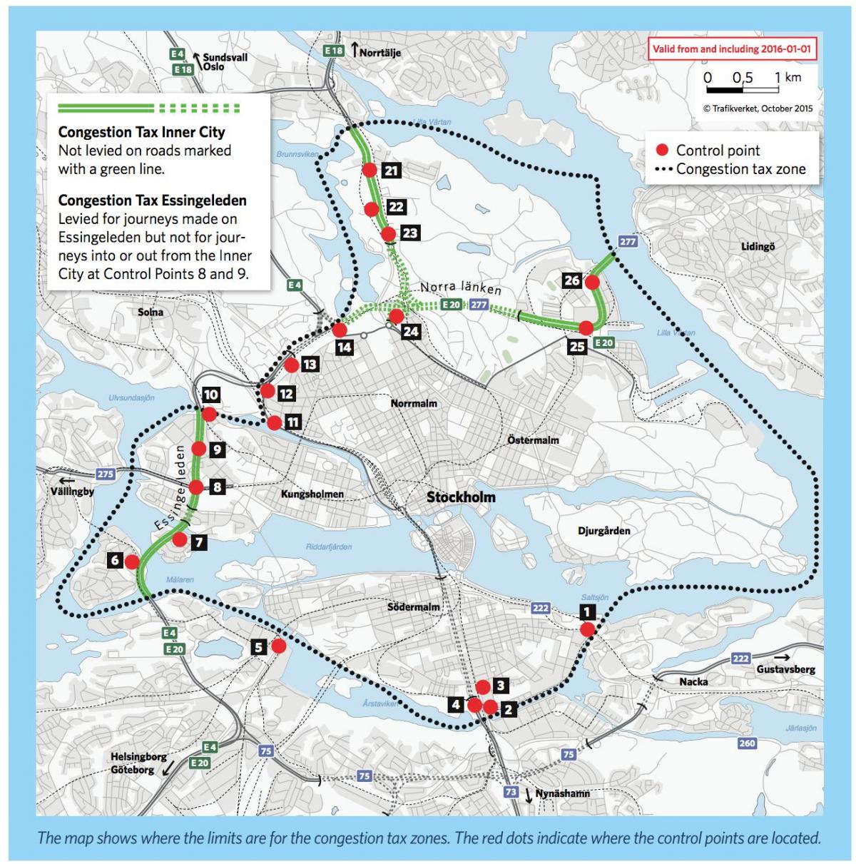 karte Stokholmas sastrēgumu maksas