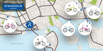 Stokholmas pilsētas velosipēdi karte