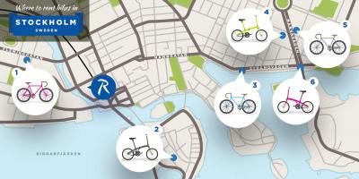 Stokholmas pilsētas velosipēdi karte