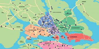 Karte no pilsētas velosipēds Stokholmas karte