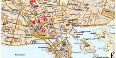 Stokholmas tūrisma objektiem kartē