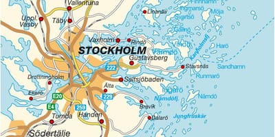 Stokholmā, Zviedrijā kartes pilsēta