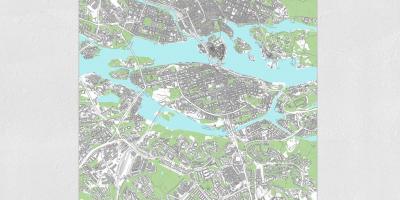Karte Stokholmas karte drukāt