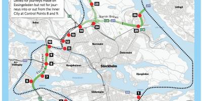 Karte Stokholmas sastrēgumu maksas